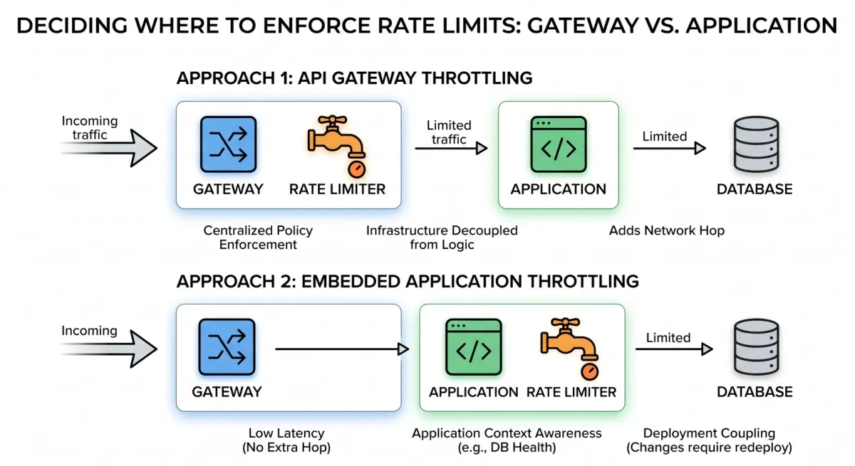 Centralized or Embedded: Where to Enforce Rate Limiting for High-Concurrency APIs